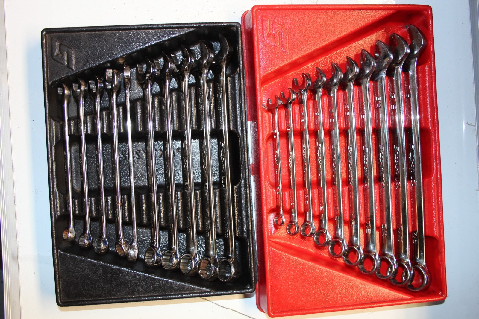 Snap-on SOEXM710 & SOEX710 20-Piece Flank Drive® Combination Wrench Set SAE & MM