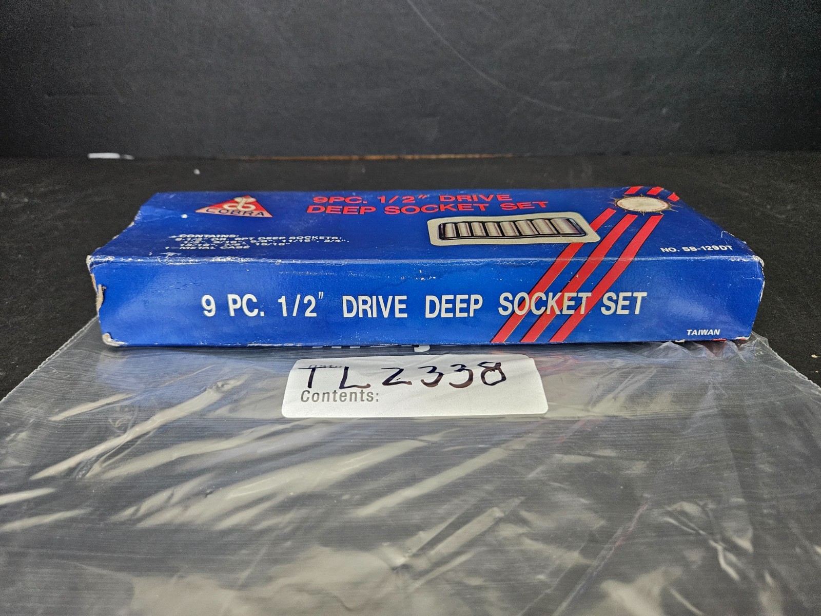 COBRA TOOLS #SS-129DT 9 PC DEEP SOCKET SET 1/2″ DRIVE 6 PT 1/2″-15/16″ W/CASE