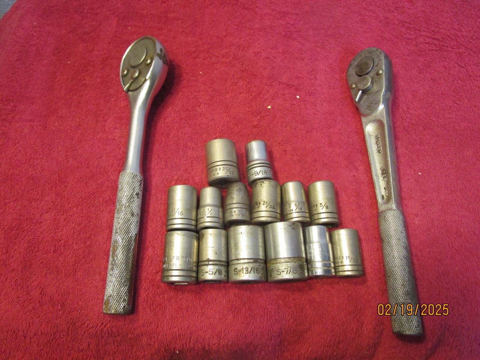 Lot of 2 Vintage 1/2″ Ratchets Penens Bonney + Sockets Proto Plumb
