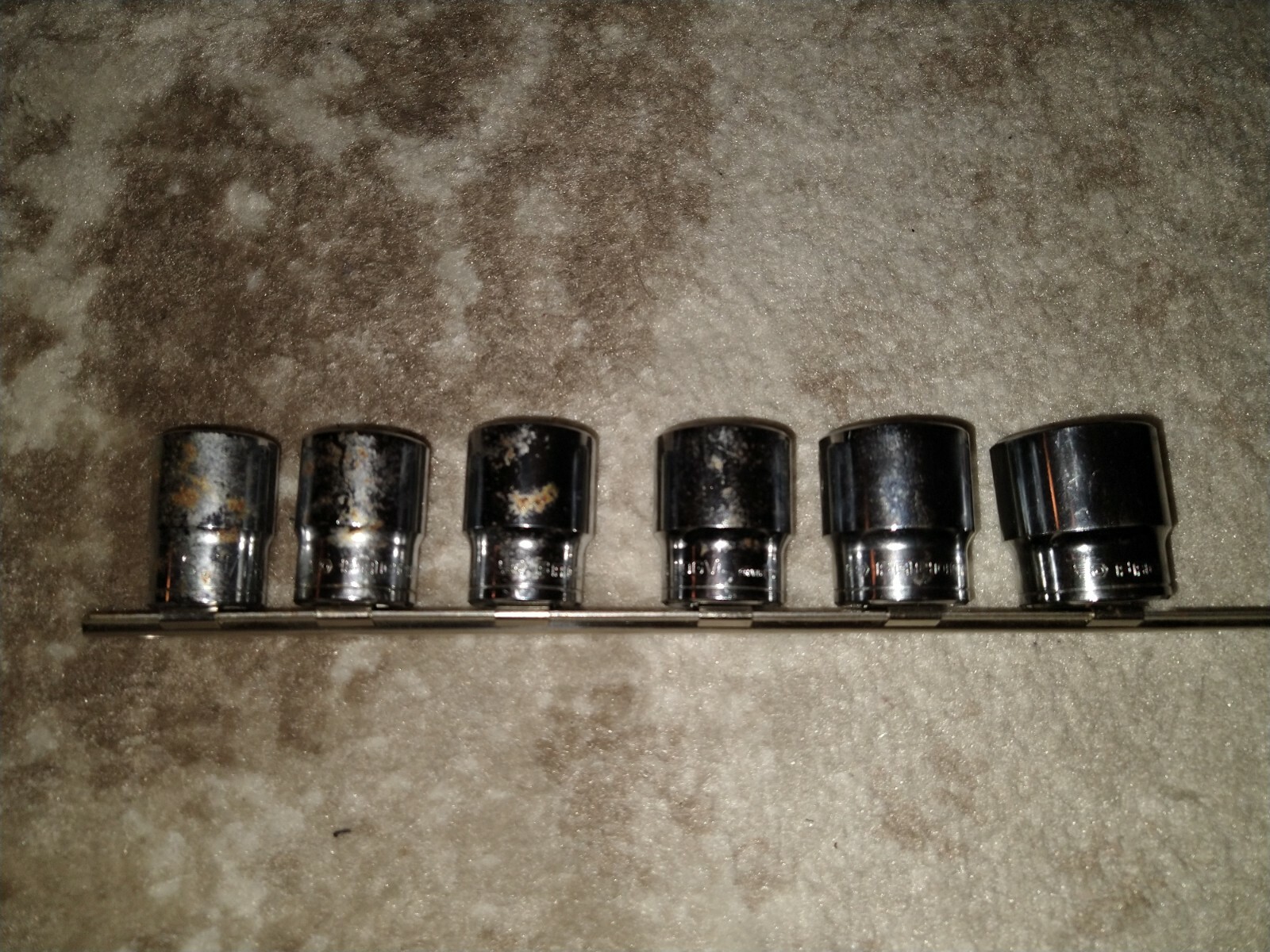 6pc Facom OGV S. Bi-Hexagon Socket Set 12 pt 11/16 3/4 13/16 7/8 15/16 1″