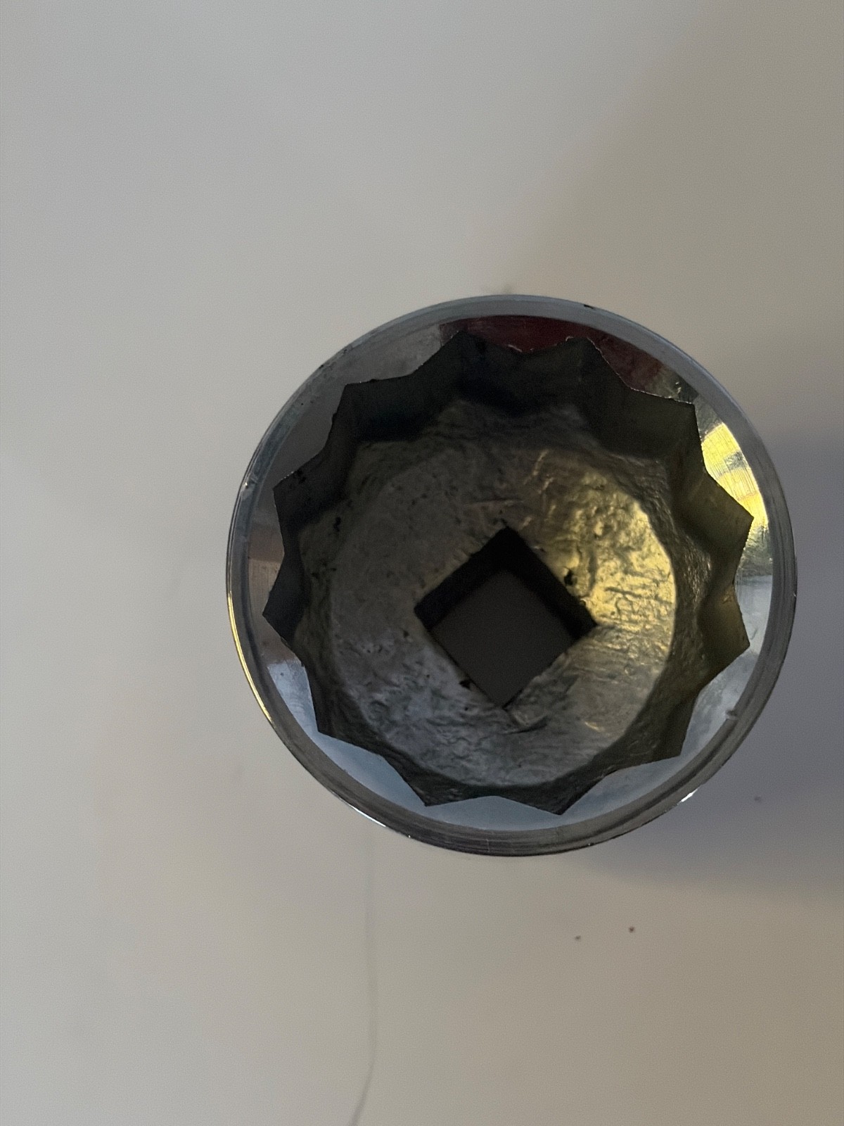 Evercraft brand socket with a polished chrome finish.The size stamped