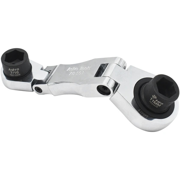 Astro Tools Stubby Ratcheting Flex Head Double Box Wrench (78301)