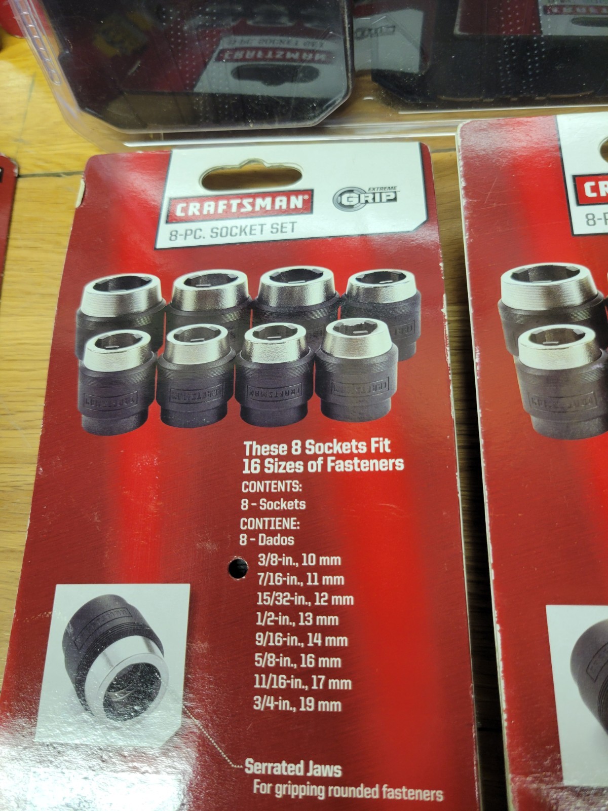 Sears Craftsman Extreme Grip 8pc Socket Set 47260 NOS SAE & Metric Sizes, 2 SETS