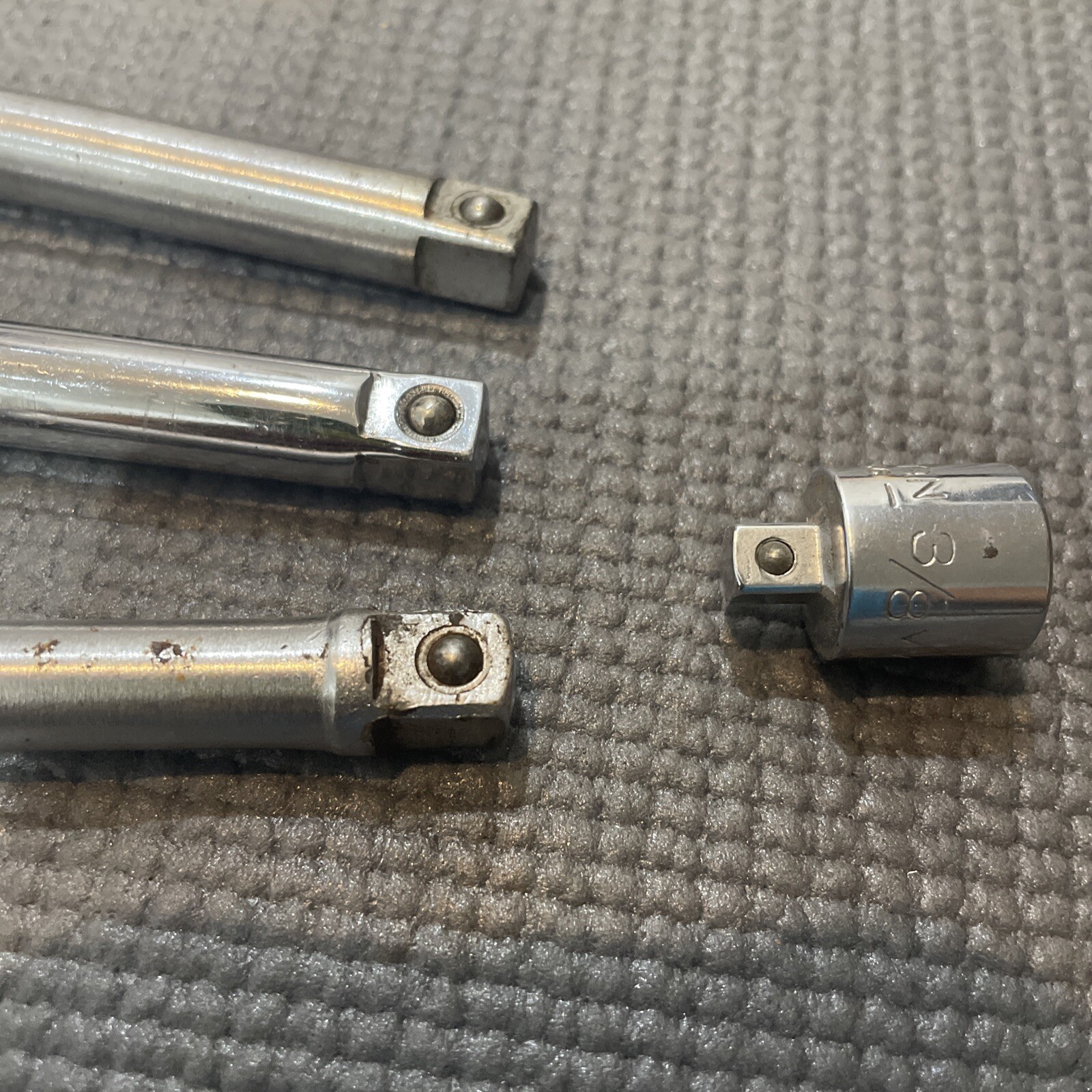 VINTAGE CRAFTSMAN ⅜” DRIVE EXTENSIONS 3,6,10” LONG AND ADAPTER 4256 MADE IN USA