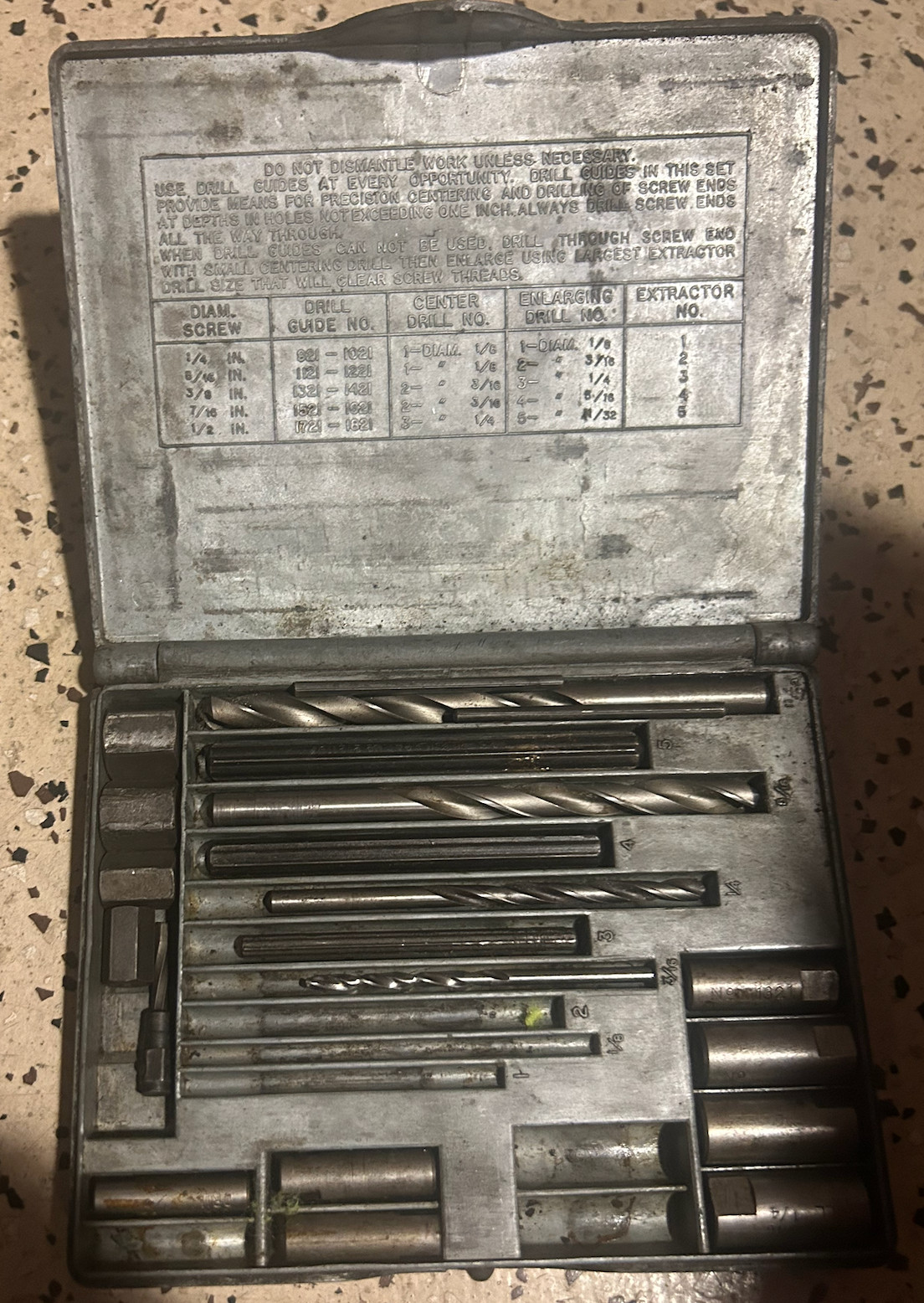 Vintage RIDGID Long-Grip Screw Extractor Set No. 10 USA Incomplete