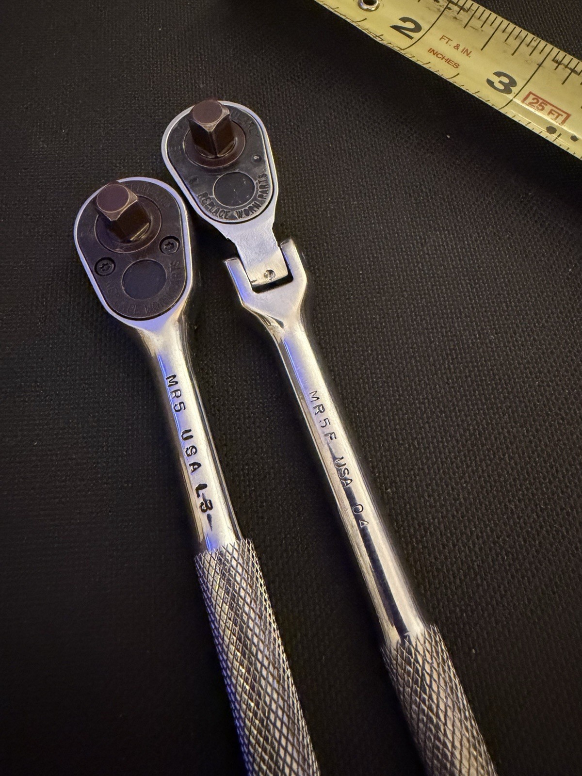 Mac Tools 2 Piece 1/4” Ratchet Lot – MR5 – MR5F – USA