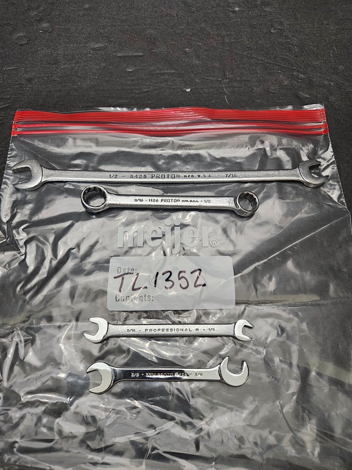 PROTO TOOLS #1126 1/2″-9/16″ #3018 1/4″-5/16″ #3324 3/8″ #3425 7/16″-1/2″ WRENCH