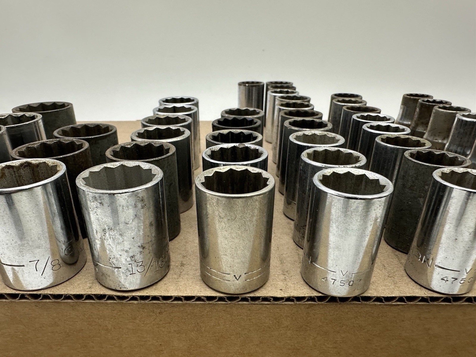 *54PCS* Vintage Craftsman 1/2” Dr Socket Set LOT -V- Series 12pc 12 Pt SAE USA