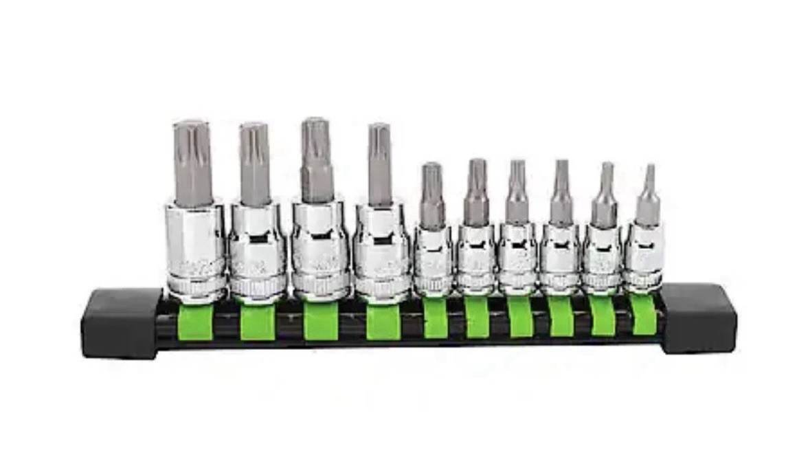 DieHard 1/4″ & 3/8″ Drive Star Torx Bit Socket Set, 10-Piece DHP55283