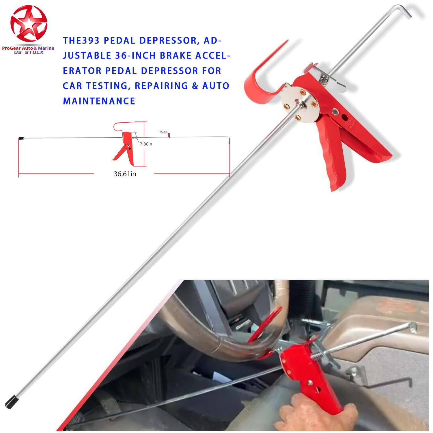 THE393 Throttle Pedal Depressor with Adjustment Screw for RPM