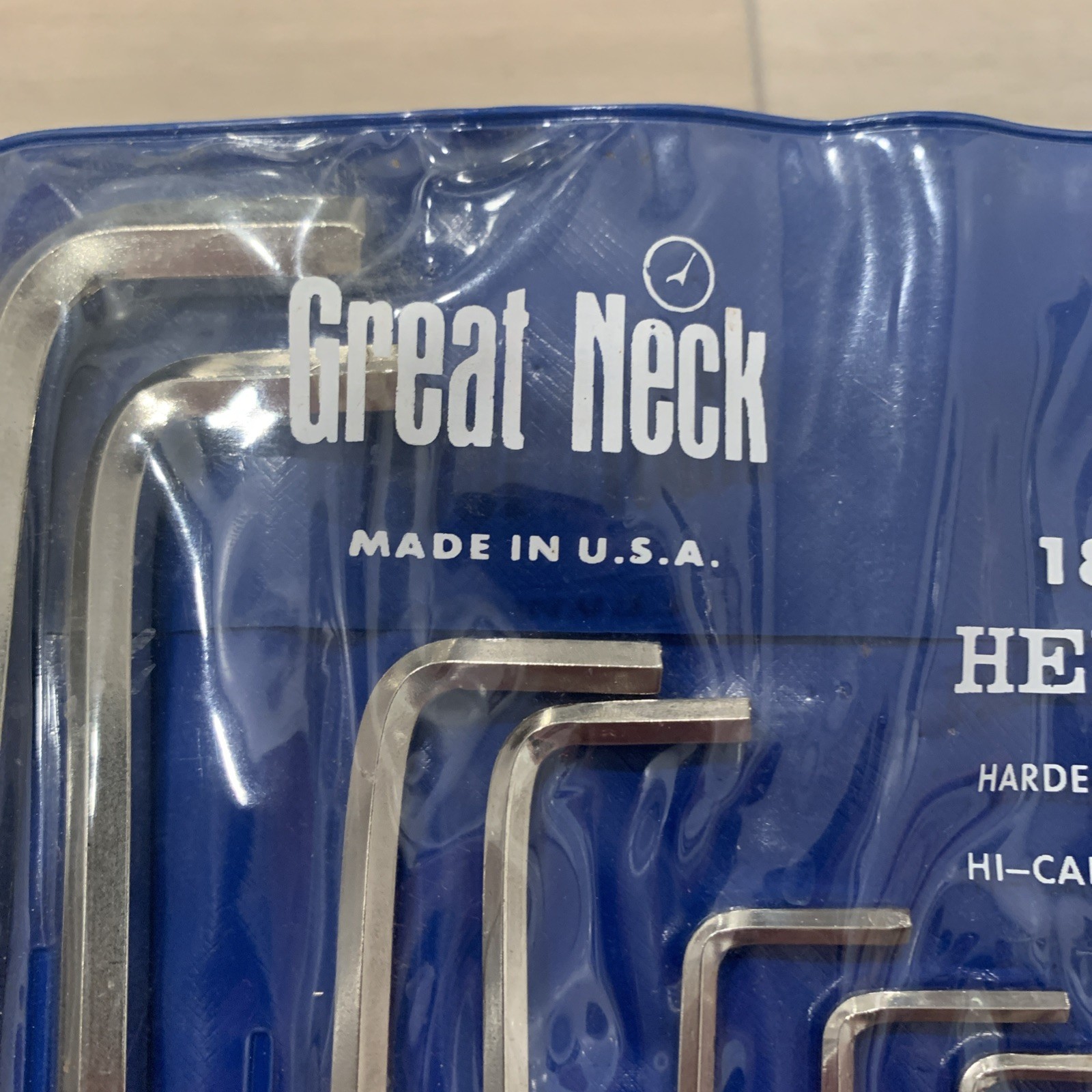 Great Neck 18 Piece Hex Key Wrench Set Made in USA Hi-Carbon Steel No. HK18 RARE