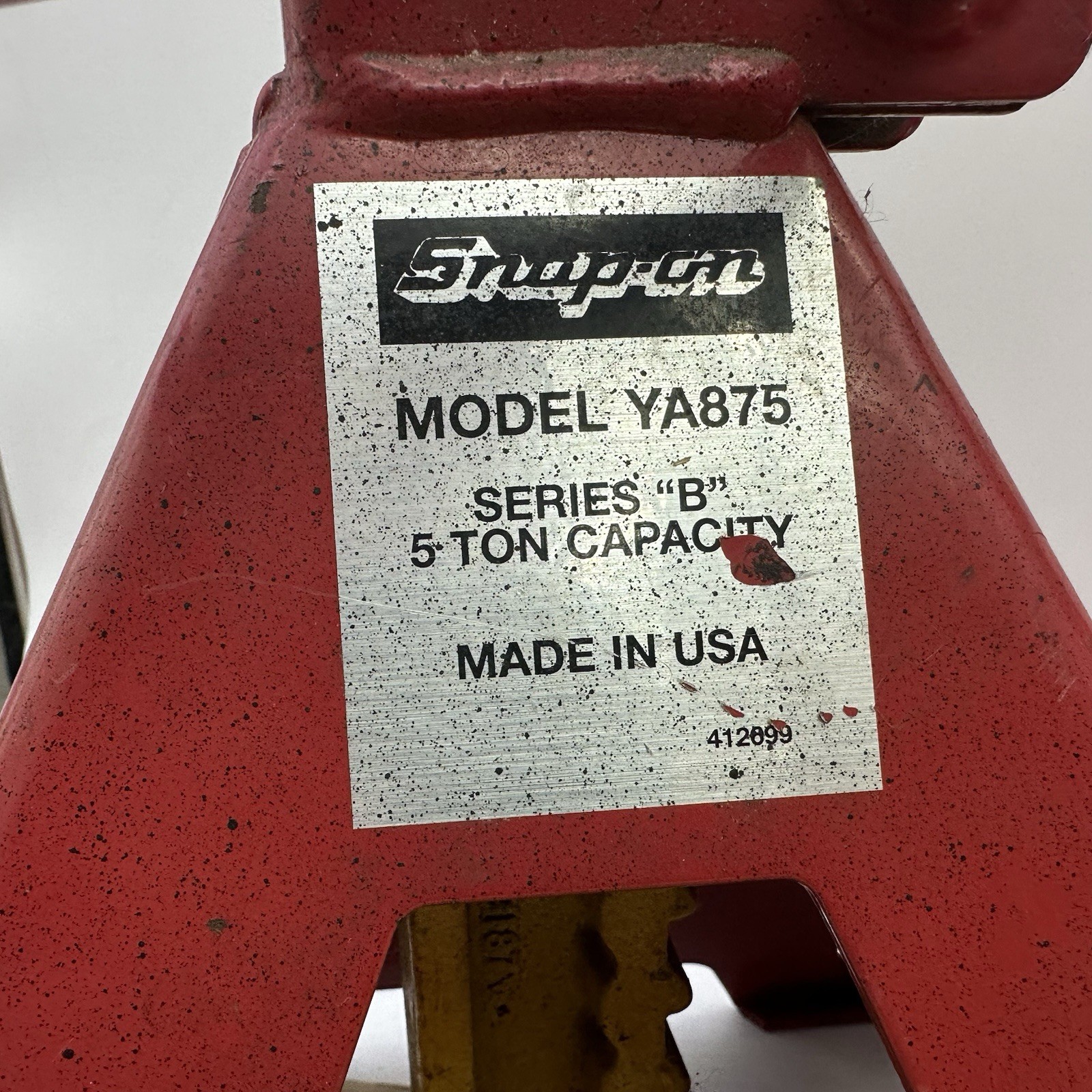 Pair of 2 Snap-On Professional Tools USA 5-Ton Capacity Jack Stands Model YA-875