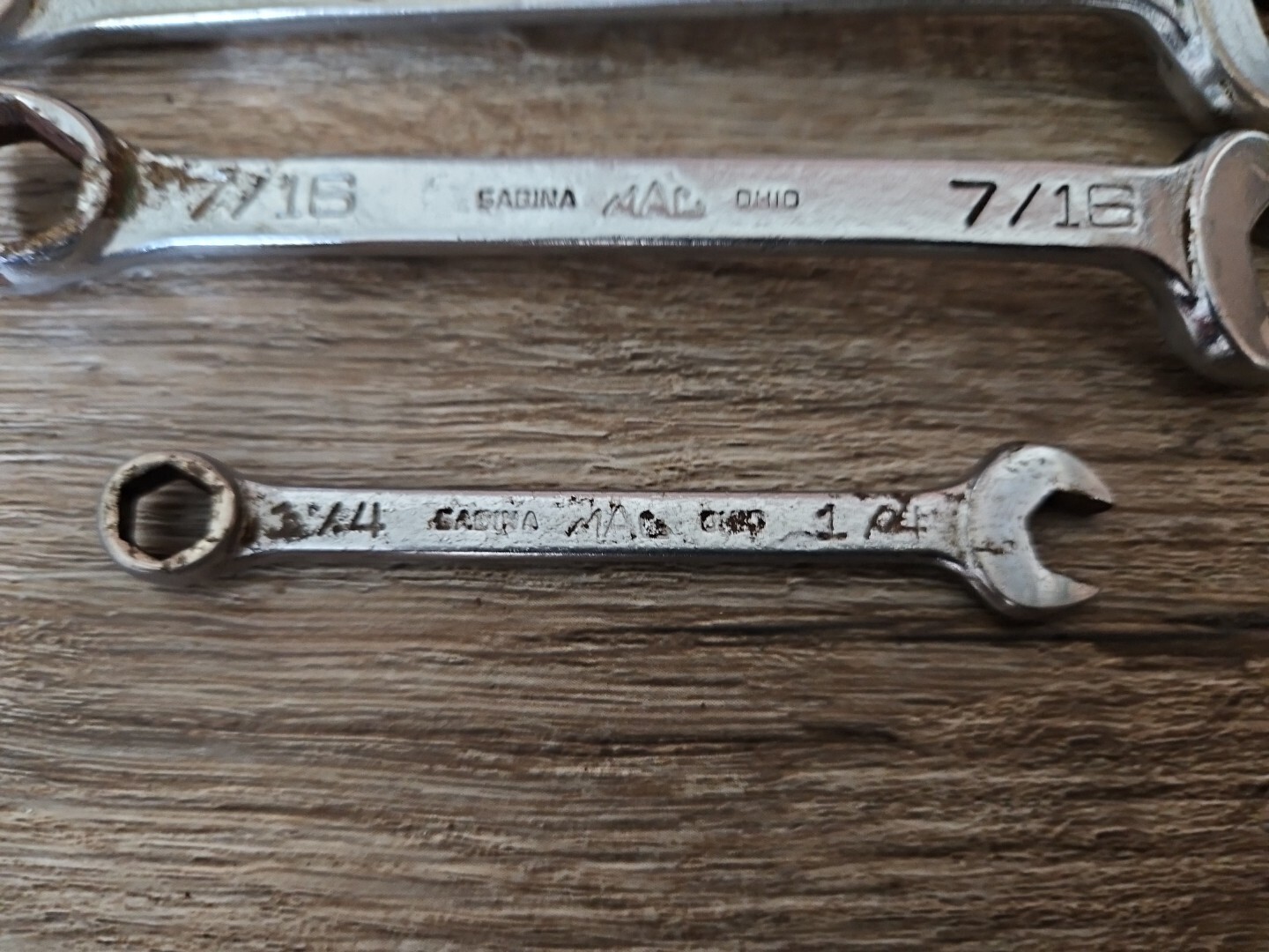 MAC Tools Sabina Ohio CH8 CA16 CA20 Angled Head Combo Wrench 5/8″ 1/2″ 7/16″ 1/4