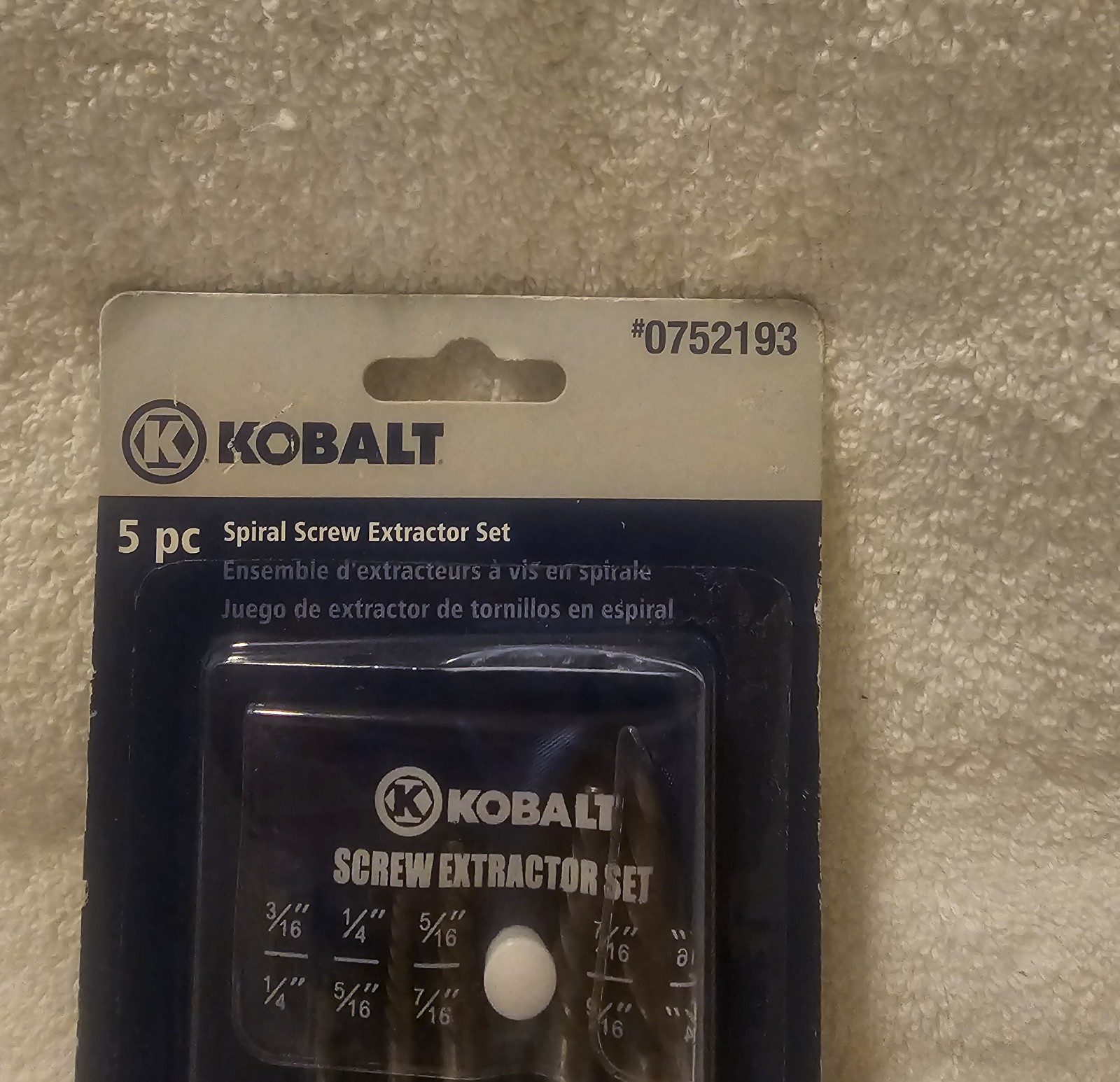 Kobalt 5 Pc Spiral Screw Extraction Set Covering 3/16″ – 3/4″ Extractor #0752193