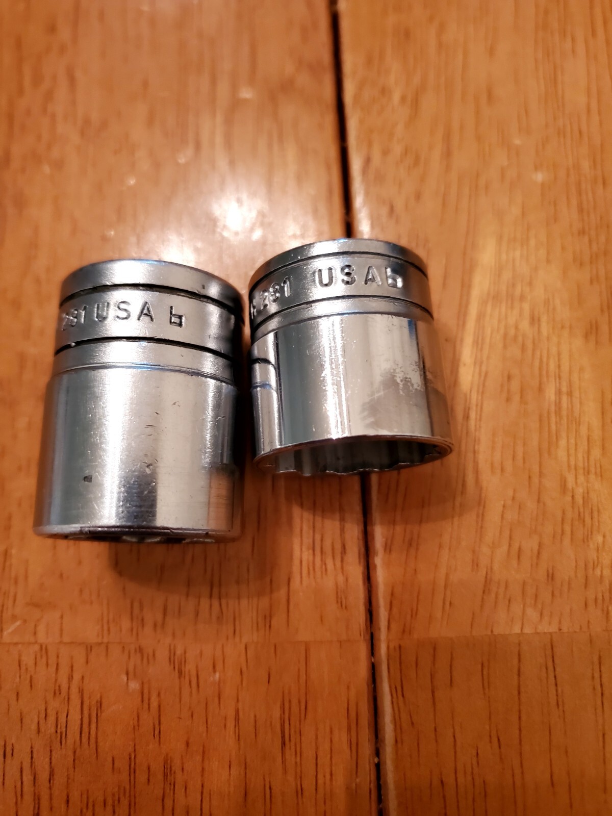 Snap On 3/8″ 1/2″ Drive 7/8″ 12PT SAE Shallow Chrome Sockets Lot Of 2