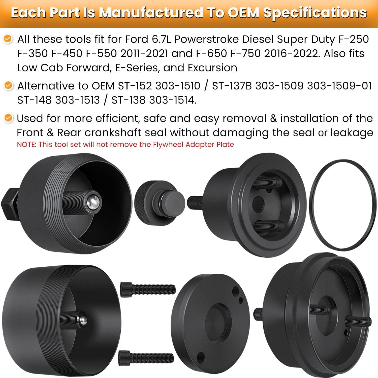 6.7L Front Rear Crankshaft Seal Installer Remover Master Set Fits Ford F-250/350