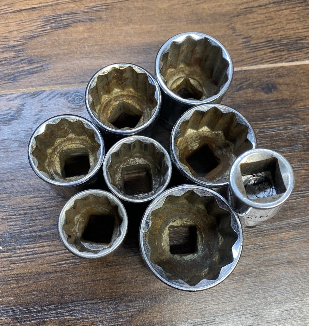 Vintage Craftsman USA 1/2” Drive 12 Pt Socket Set 47511-47517 w/ Extension
