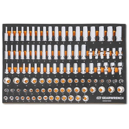 Gearwrench 3/8″ Drive Master Metric Socket Set, Foam Storage Tray, 104 Piece
