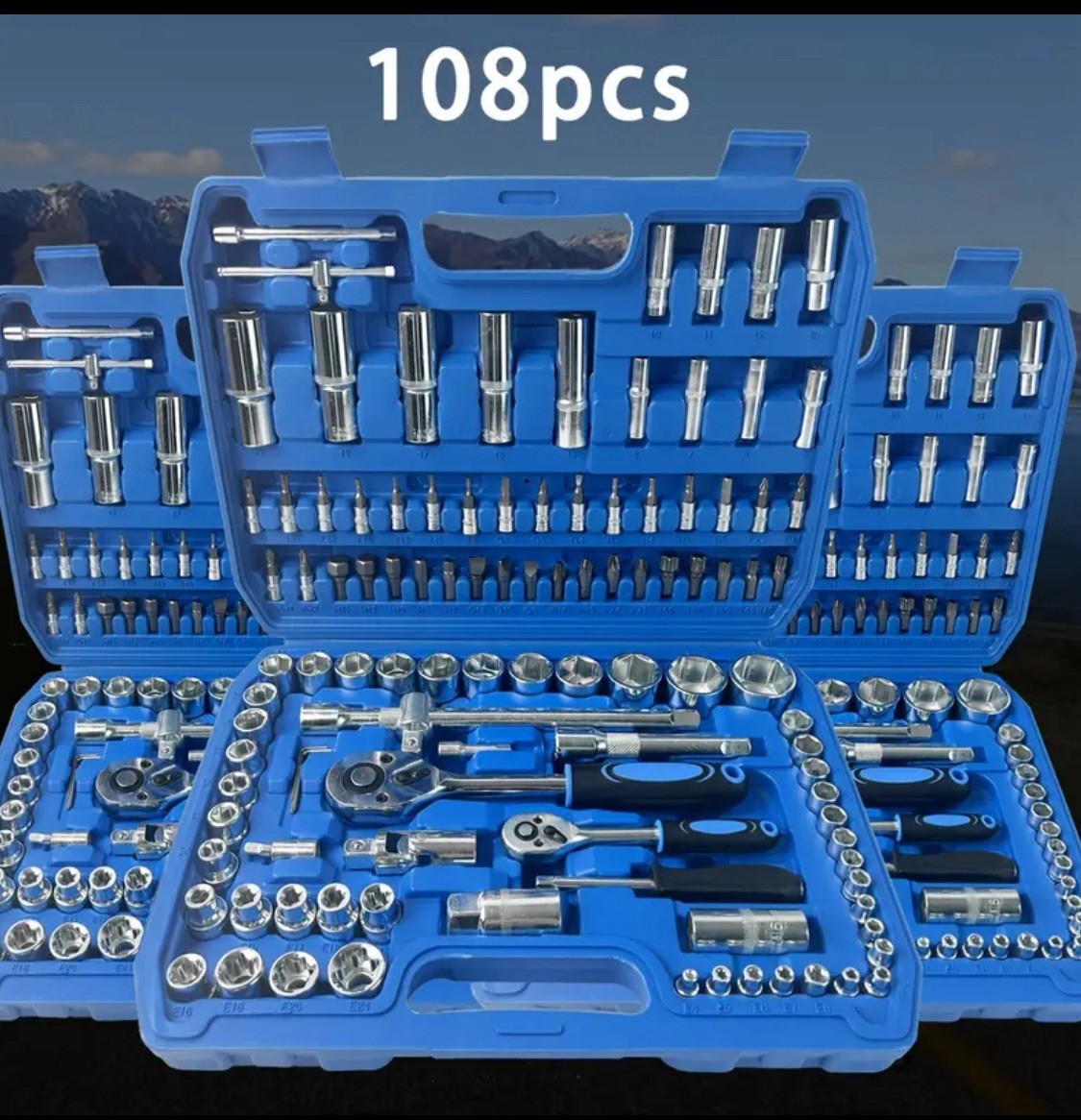 108Pcs Ratchet Wrench Socket Set 1/4″to 1/2″ Car Repair Tool Auto Mechanic Kit
