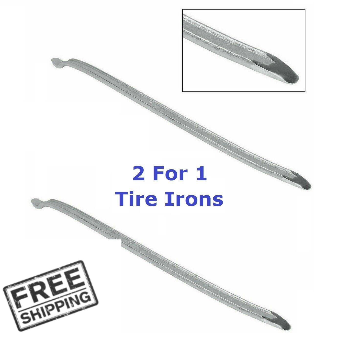 2 PACK 24″ TIRE IRON Bar Forged Steel Lever Change Auto Car Wheel Mechanic Tool