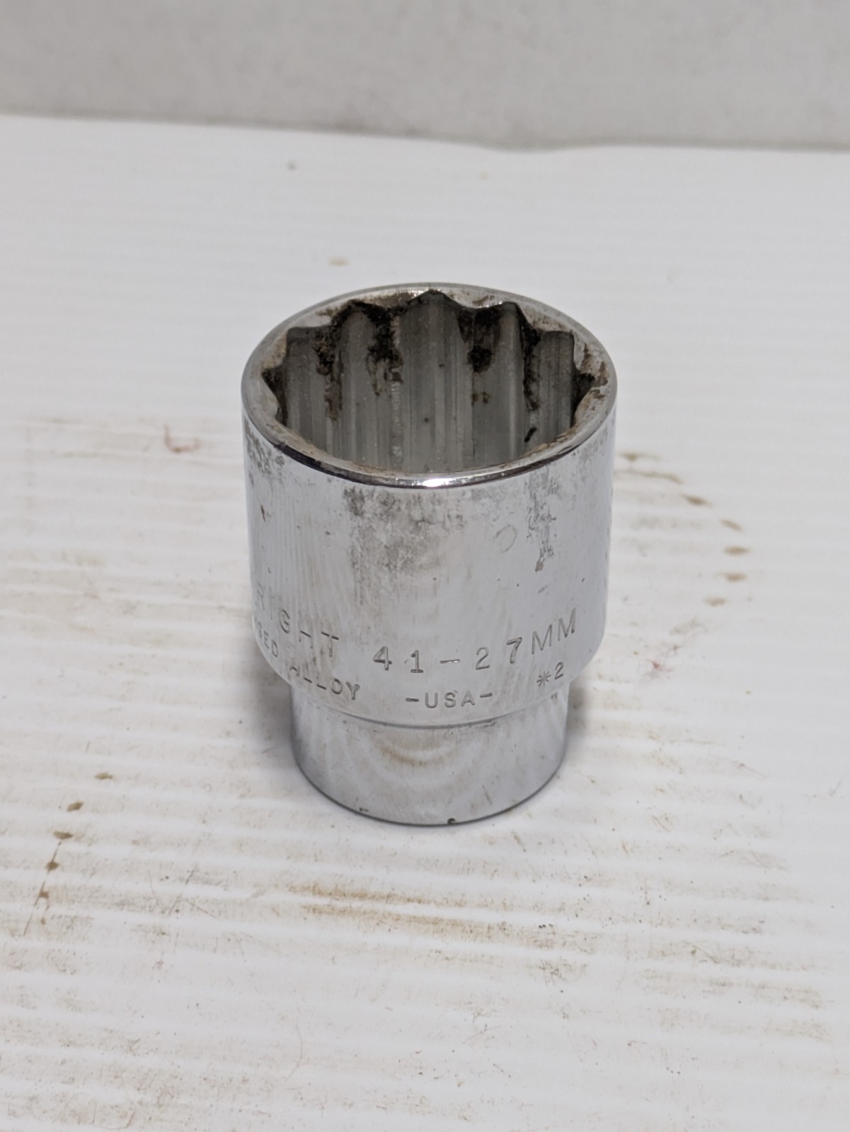 Wright Tool 41-27mm 1/2 Inch Drive 27mm 12 Pt Chrome Metric Socket