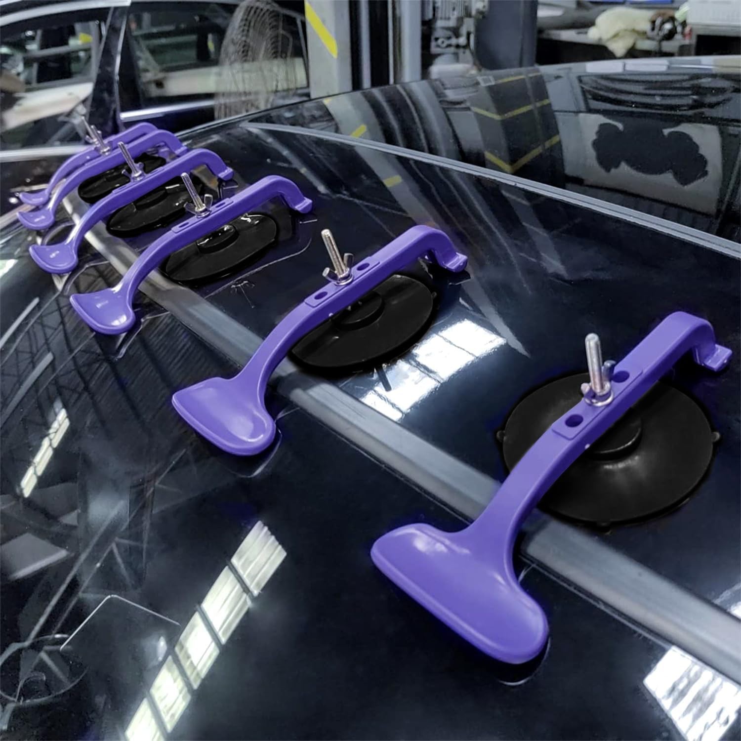 6PC Suction Cup Clamp Set Convertible Top Windshield Glass Repair Gluing Kit New
