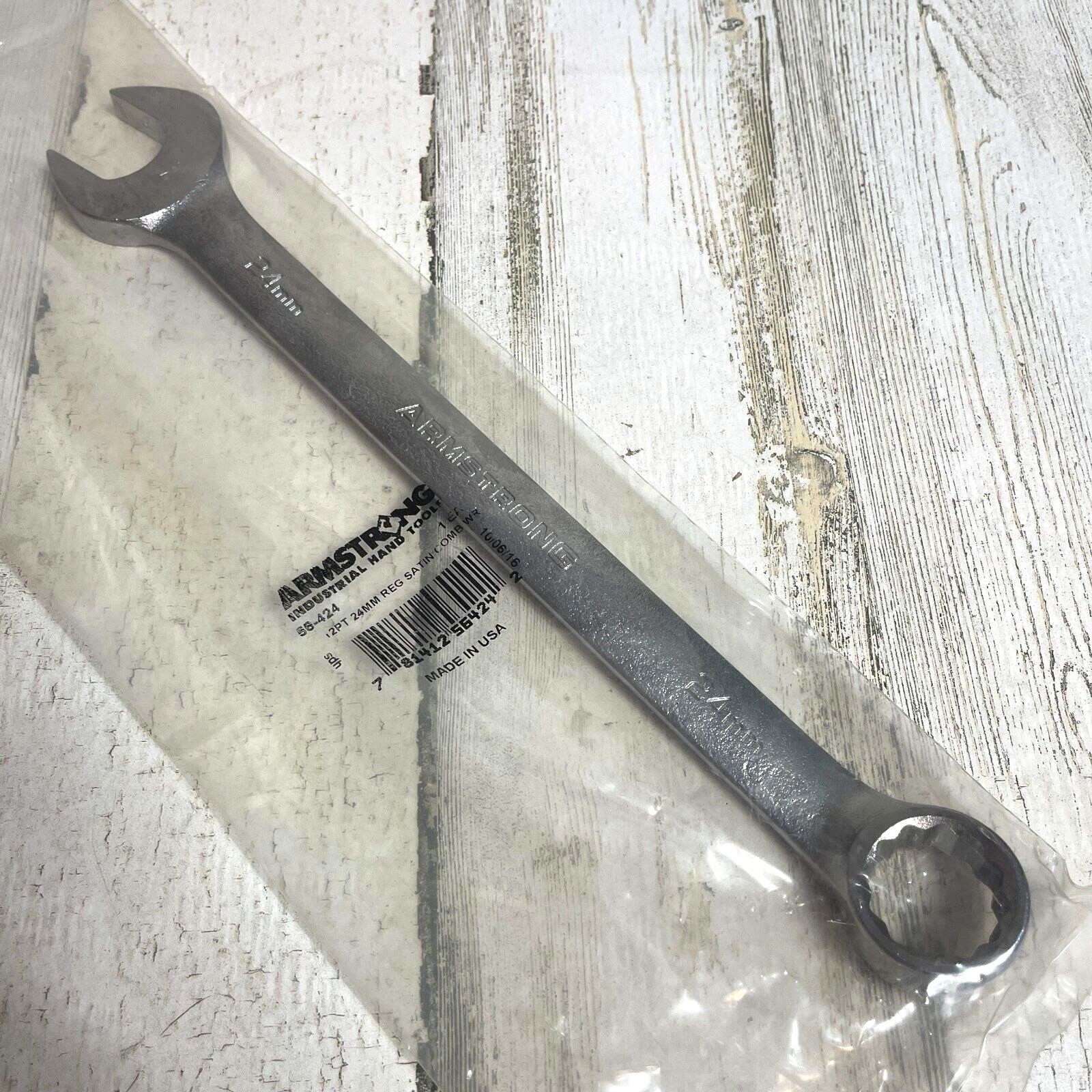 New Armstrong USA 24mm 12 Pt. Metric Combination Wrench Satin 12″ Long 56-424