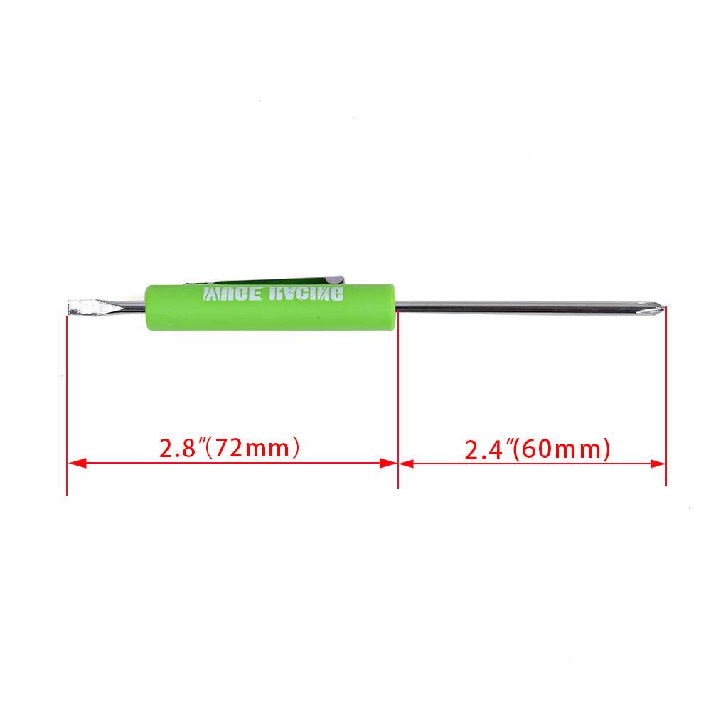 100Pcs Green Pocket Screwdrivers with Clip and Magnet – Phillips Slotted Flat