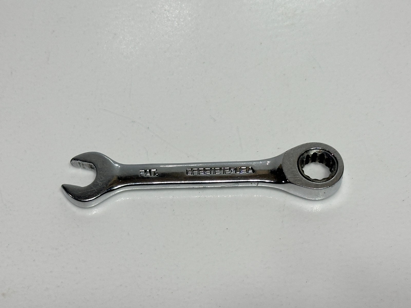Matco Tools USA GRBSM1212 SAE 3/8” Ratcheting Combination Wrench Stubby Chrome