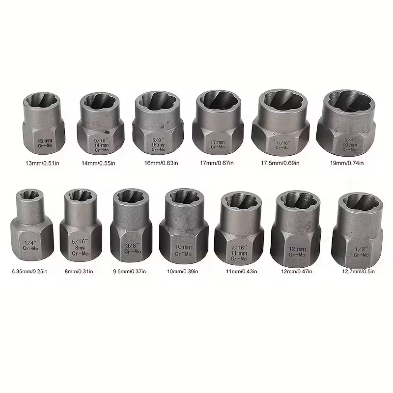 14pcs Nut Extractor Set | Tool for Removing Nuts with 13 Bolt And Nut Extractors