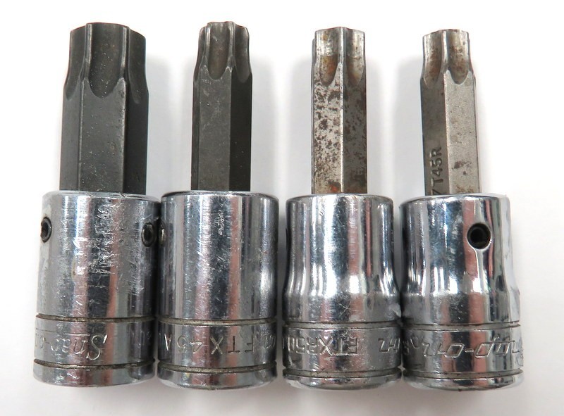 Snap-On 3/8″ Drive 4 pc TORX Bits FTX55 FTX45A FTXR50 FTXR45