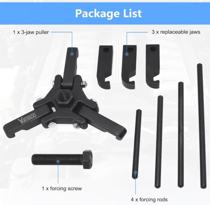 Harmonic Balancer Puller Crank Pulley Removal Kit Engine Motor Rod Auto LS GM