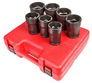 Sunex Tool 4667 7 Piece 3/4 Drive Truck Pinon Locknut Impact Socket Set