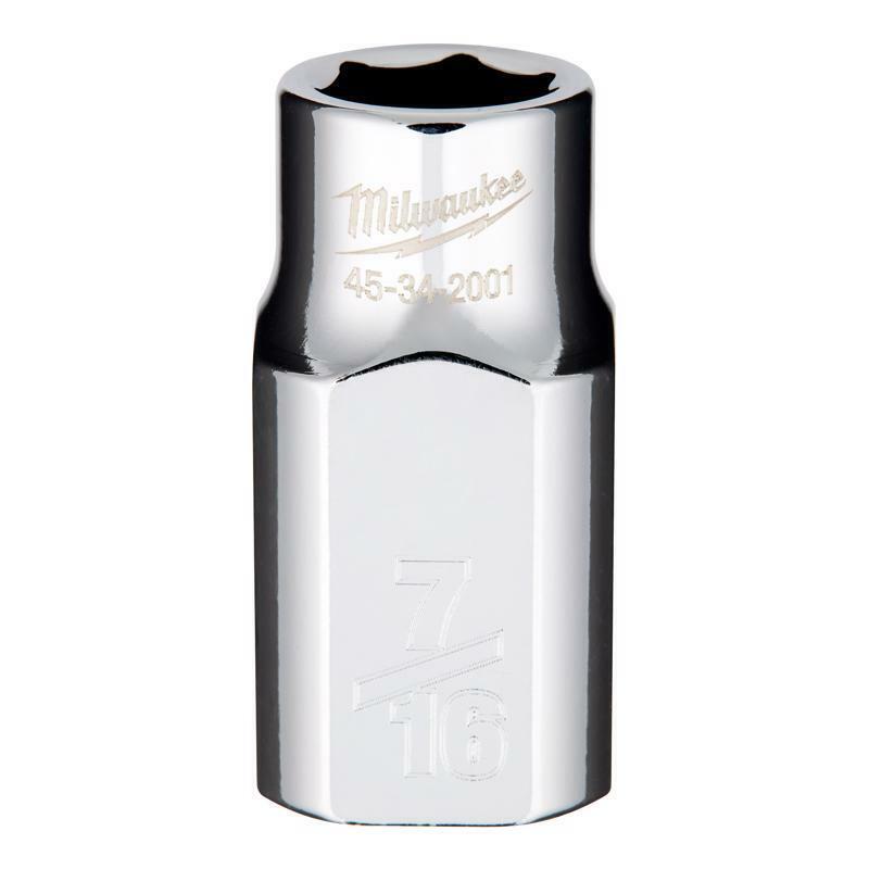 Milwaukee 7/16 in. X 1/2 in. drive SAE 6 Point Standard Socket