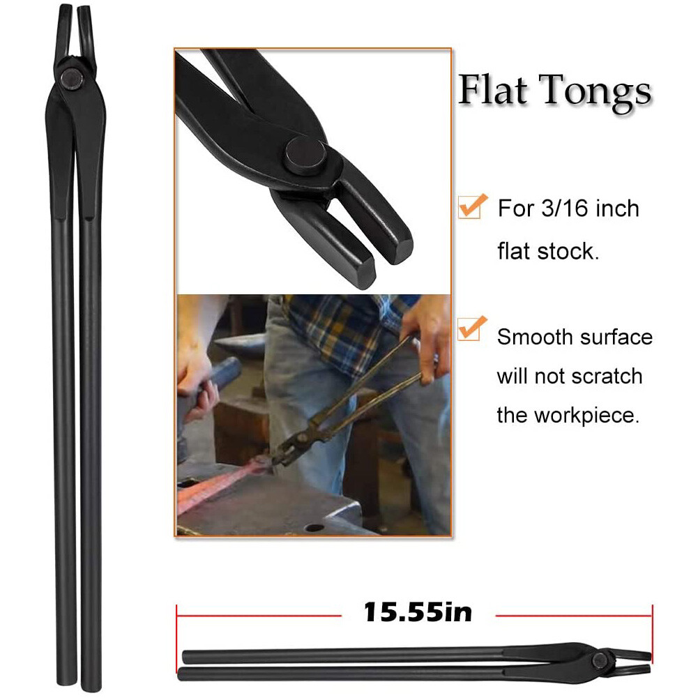 Knife Making Tongs Set Tools Blacksmith Bladesmith Tong Vise Anvil Forge 5 PCS