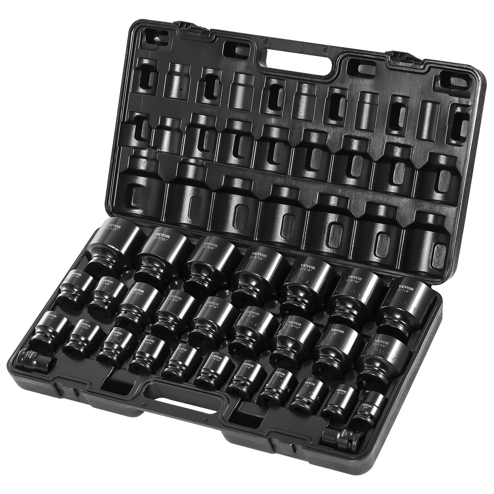 Impact Socket Set 29 PCs 3/4″ Drive 6 Point SAE Master 3/4 inch – 2-1/2 inch