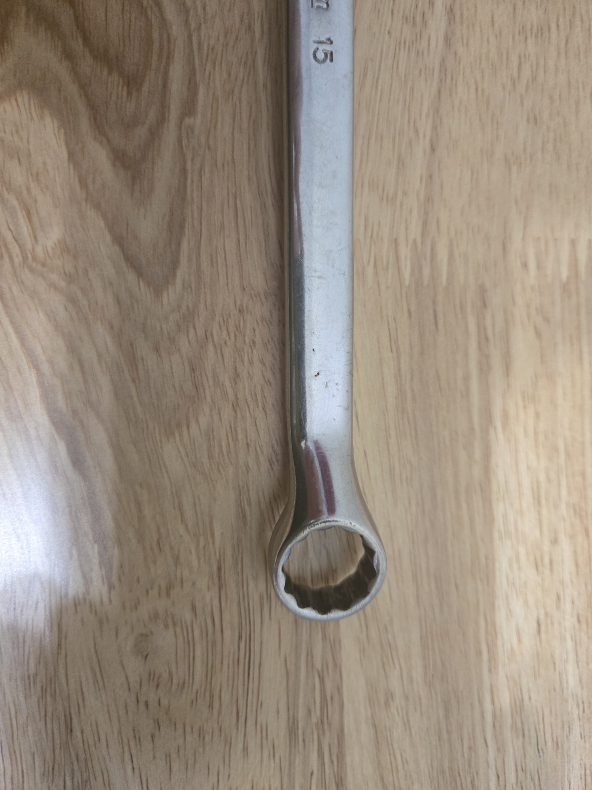 Snap On 14MM-15MM 12PT Metric Chrome Offset Box End Wrench USA XBM1415A