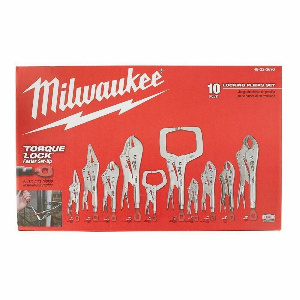 Milwaukee Electric 48-22-3690 10Pc Torque Lock Auto Plier Kit