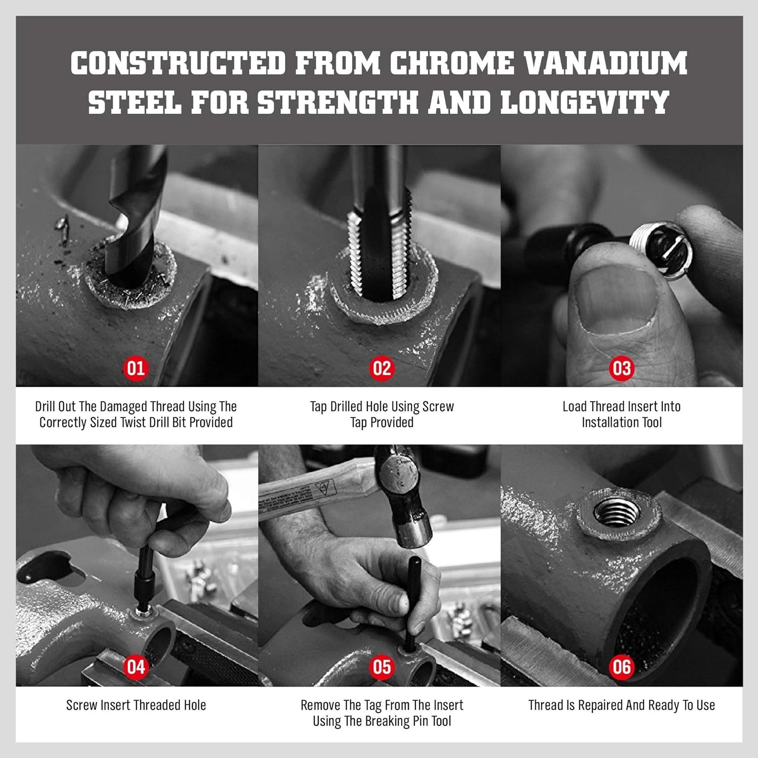 All-Inclusive Helicoil Set for Automotive Repairs and Rethreading Applications