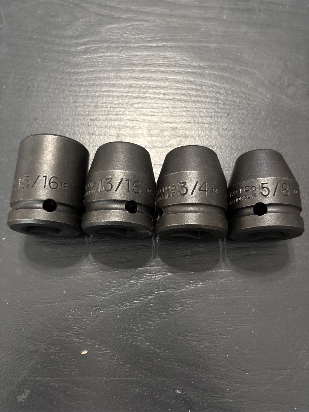 PROTO PROFESSIONAL IMPACT SOCKETS 15/16, 13/16, 3/4, 5/8
