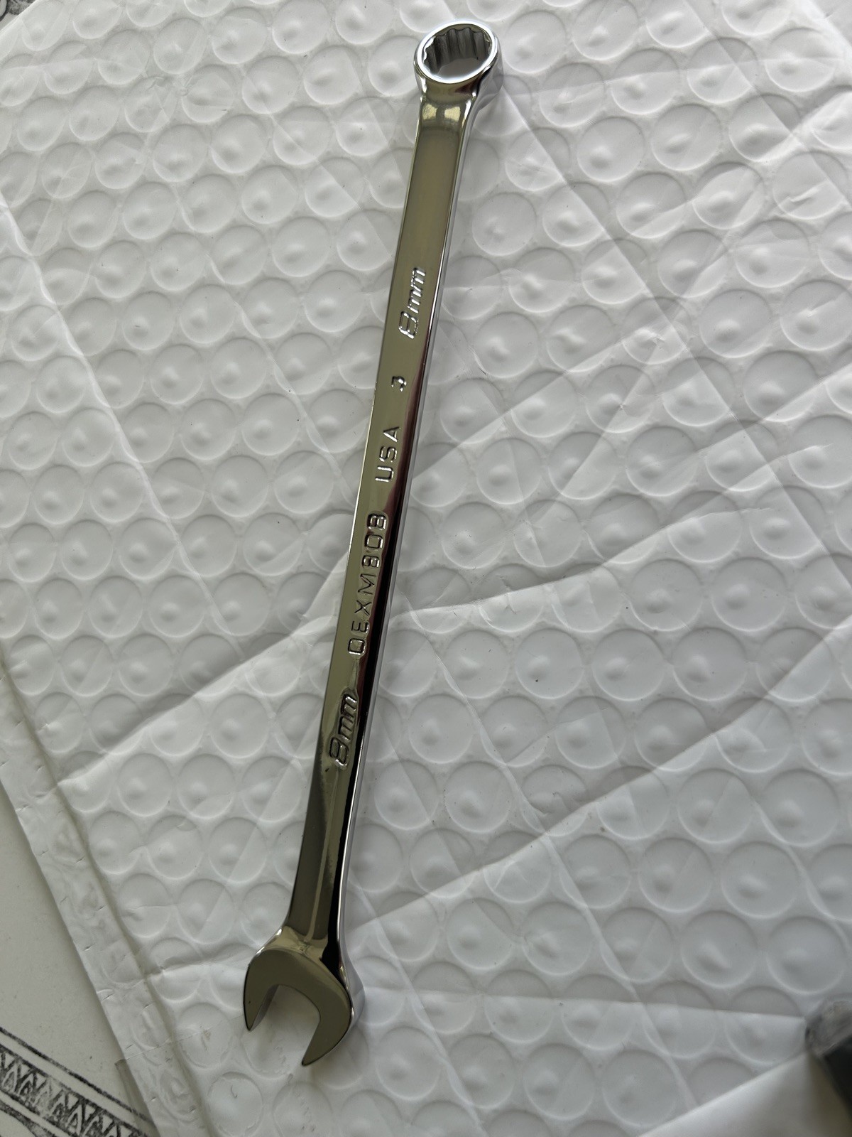 Snap-on USA 8mm OEXM80B Long Combo Wrench 12-Point. SUPER CLEAN. DATE CODE 2017.