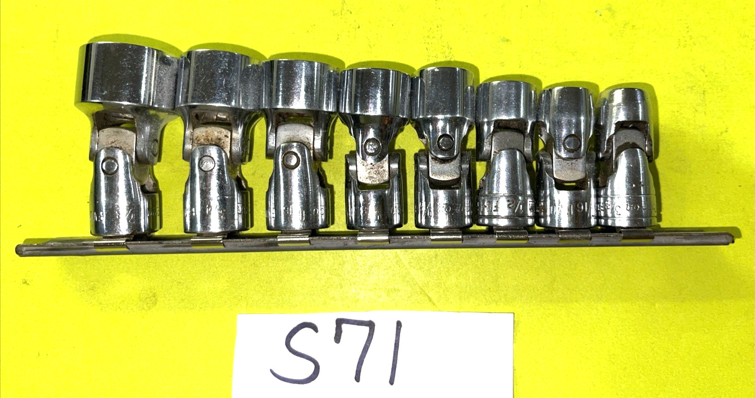 SNAP-ON TOOLS 8 PIECE 3/8 DRIVE SAE. SHALLOW SWIVEL SOCKET SET
