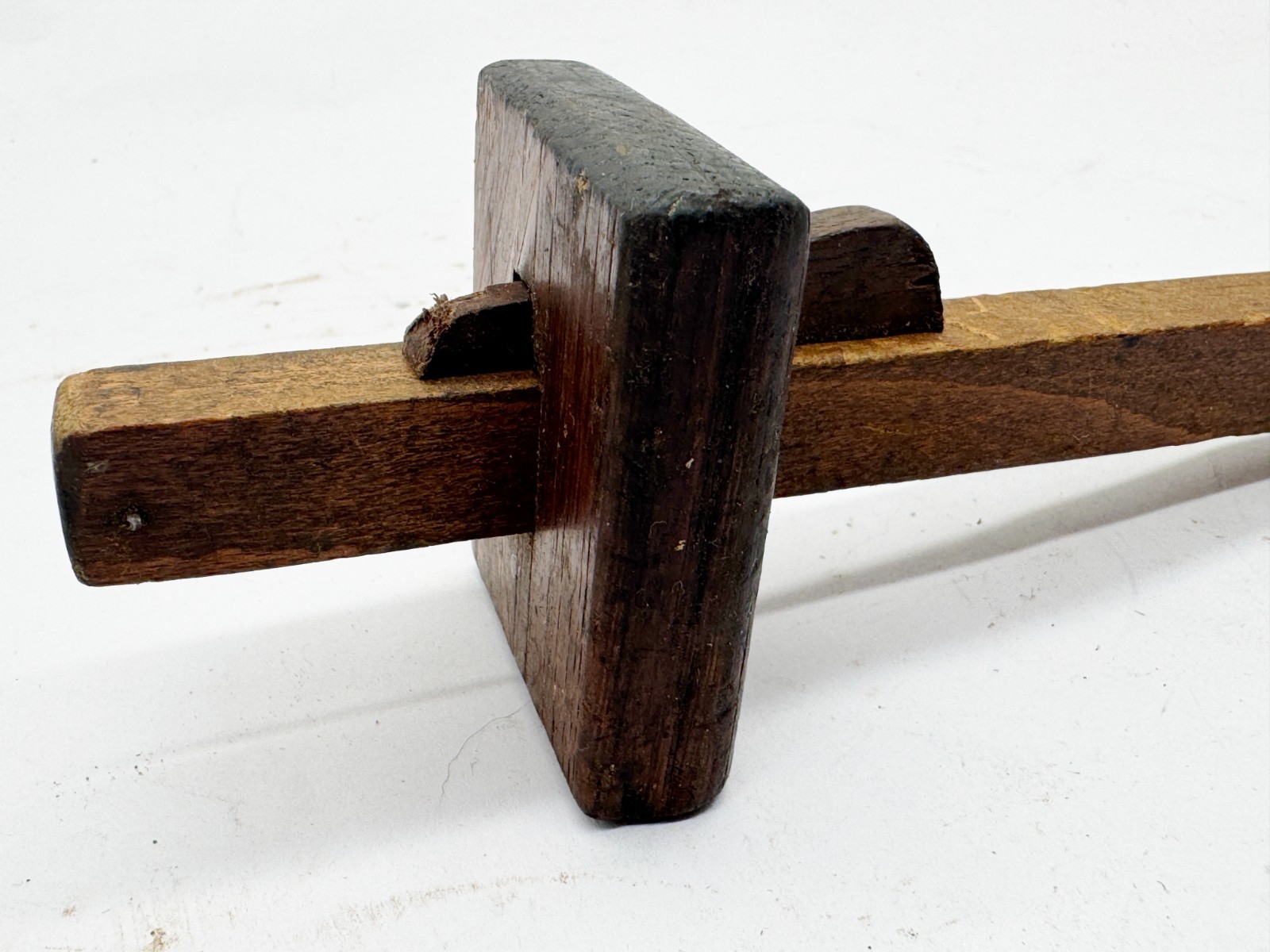 VINTAGE WOODEN MORTISE MARKING GAUGE HAND TOOL JOINERY SQUARE PIN STYLE