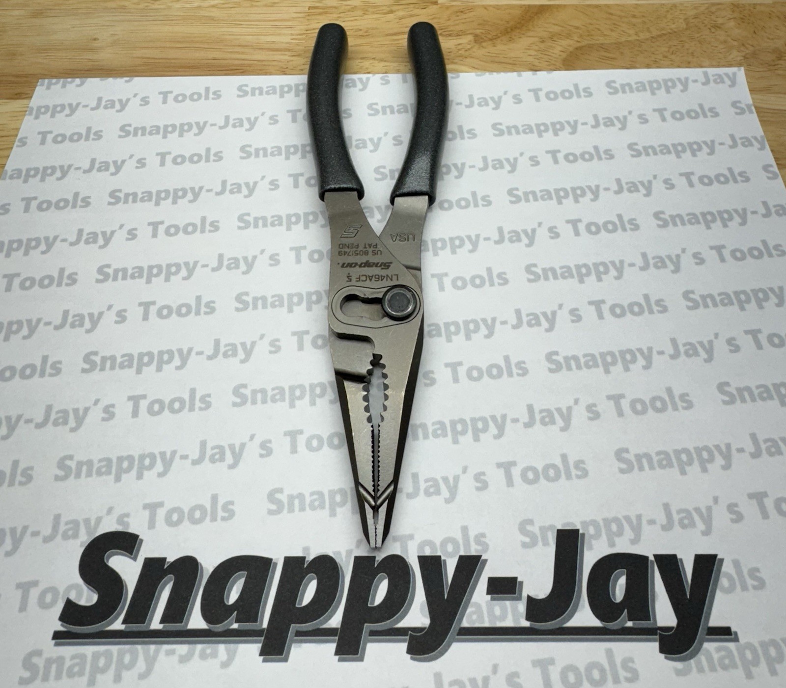 Snap-on Tools USA NEW TITANIUM 7″ Talon Grip Long Nose Slip Joint Pliers LN46ACF