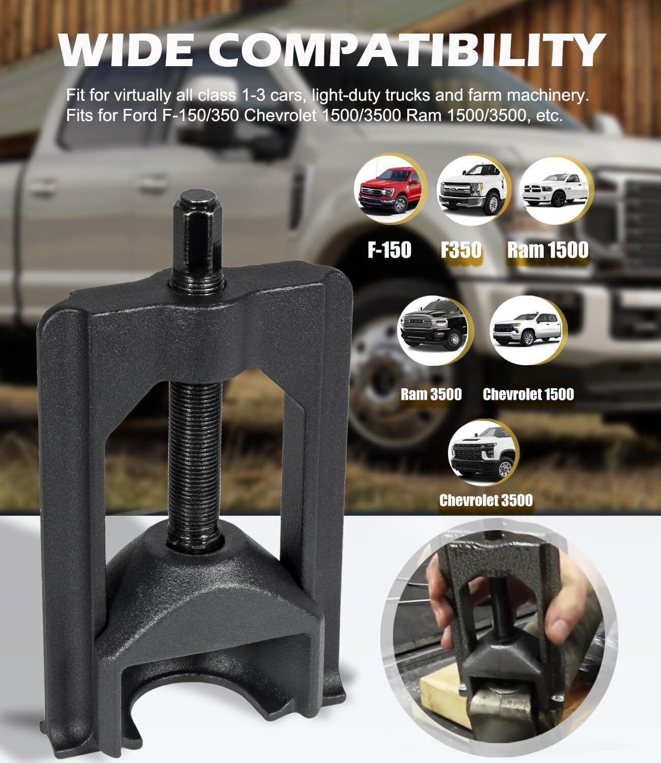 10105 Universal U Joint Puller Press Removal Tool For Heavy Duty Class 1-3 Truck