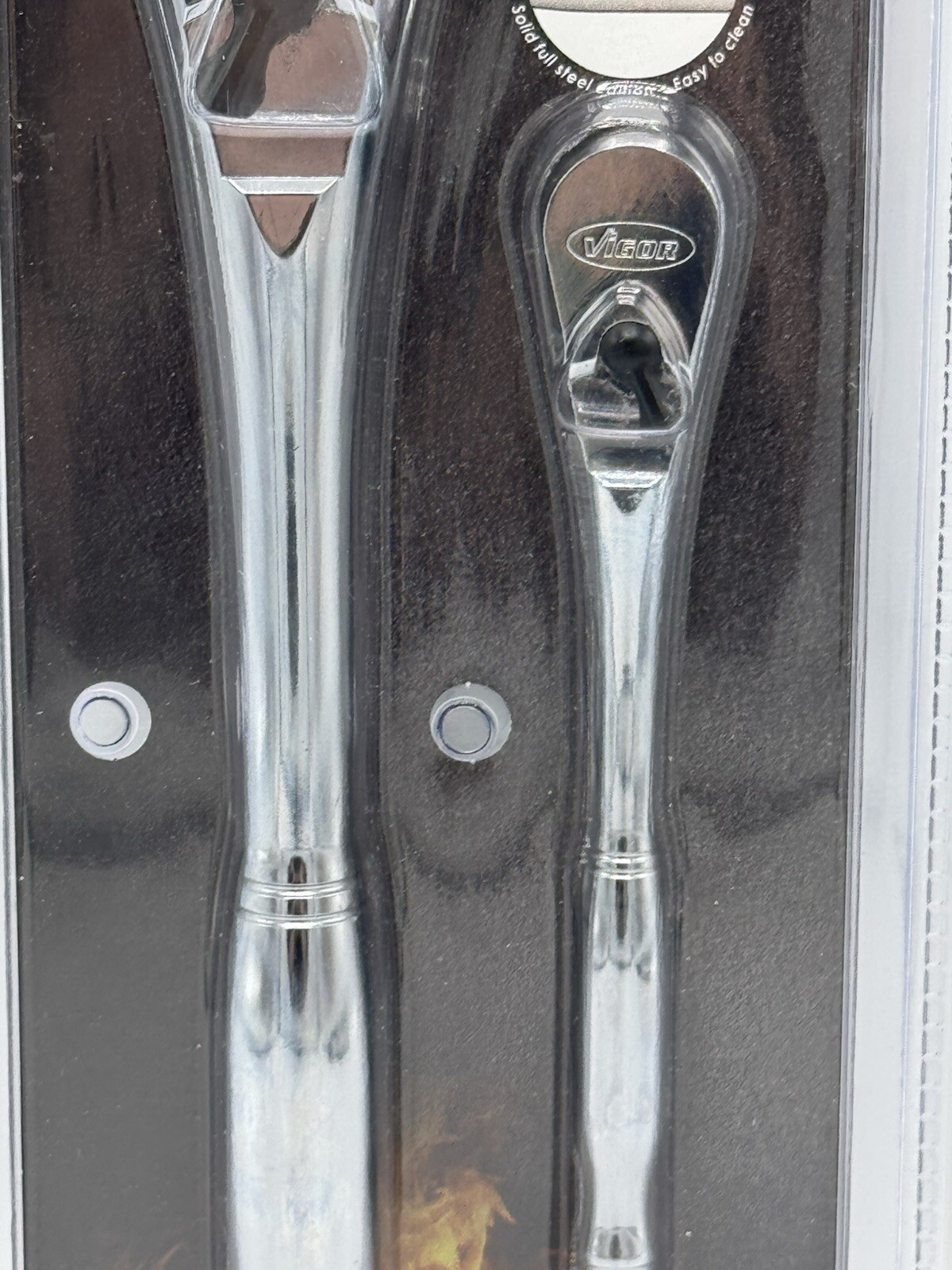 Vigor V4950-S FineTooth Reversible Ratchet Set 1/4″-1/2″ 2 Piece Closed Steel