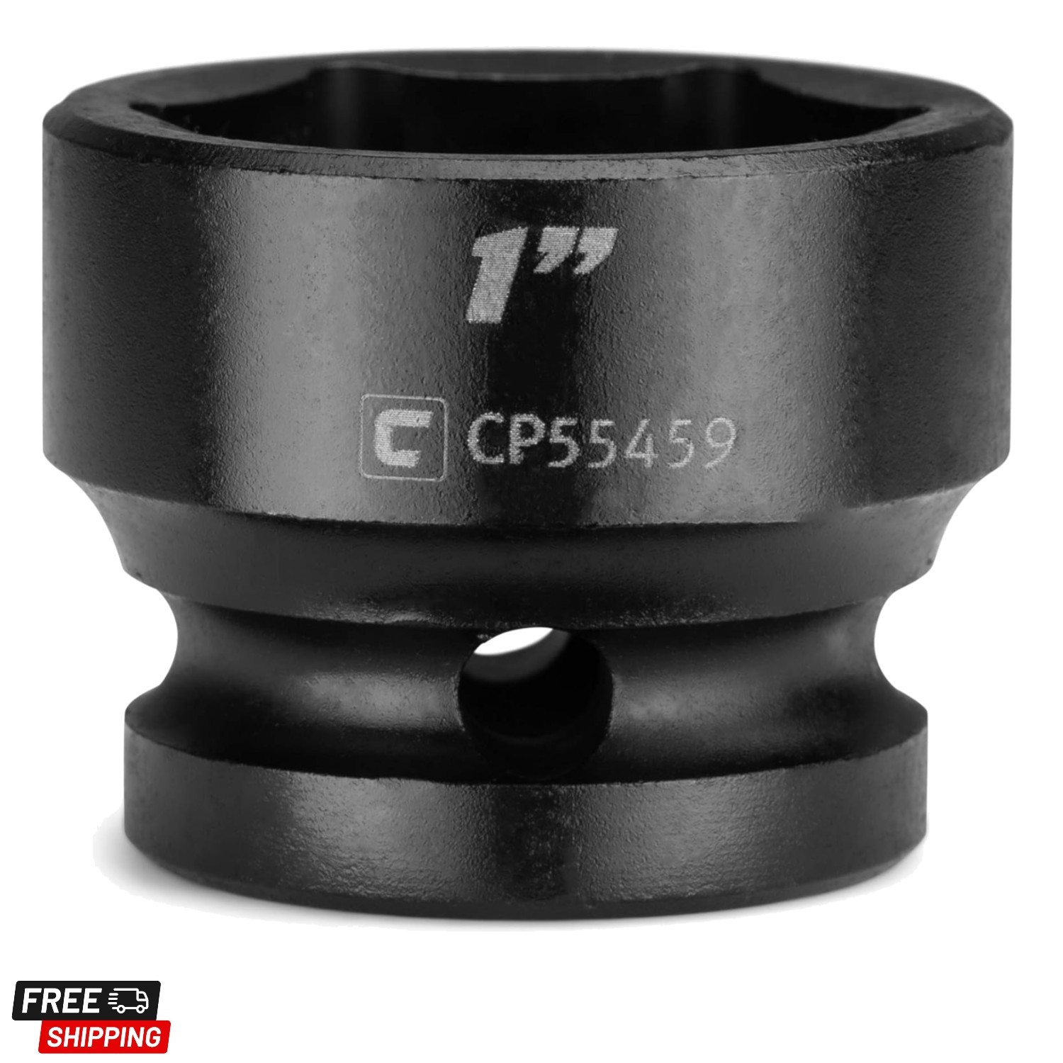 1 in. Stubby Impact Socket, 1/2 in. Drive, 6-Point, SAE