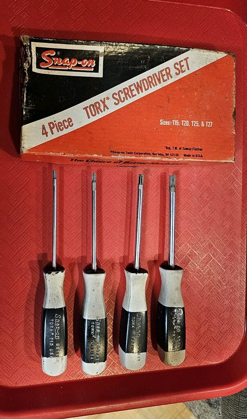 FREE SHIPPING Snap-On Tools STX40 4 pc TORX SCREWDRIVER set T15,T20,T25,T27 USA
