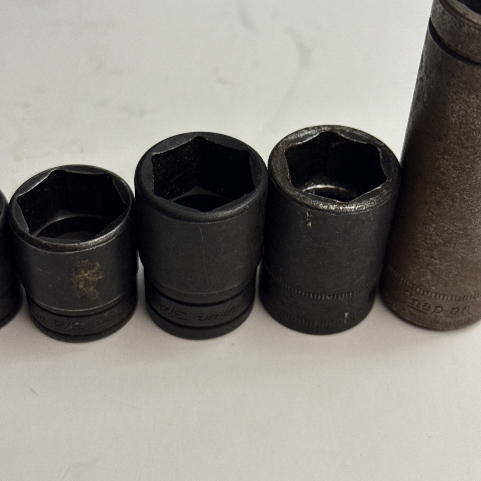 Vintage Snap on Tools Mixed Socket Lot 3/8 & 1/2 Drive 6 Point USA DTSM19