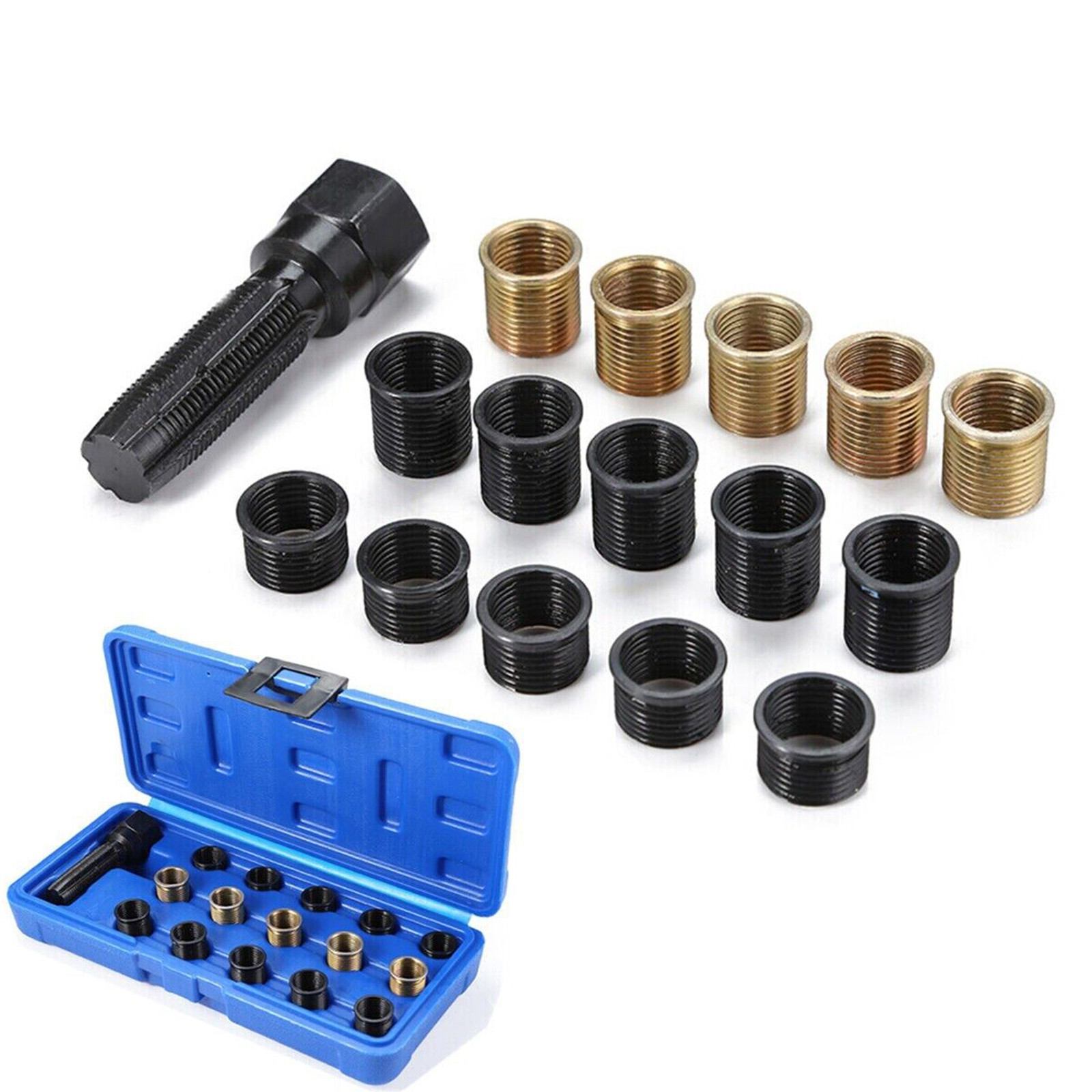 M14 x 1.25 mm Thread Reamer Inserts Kit Spark Plug Rethread Repair Tap Tool